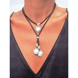 Boho disc necklace #2498